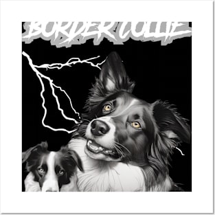 Border Collie Heavy Metal Dog Lover Posters and Art